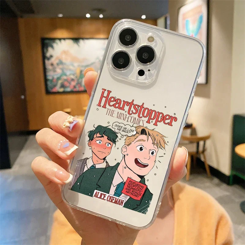Heartstopper Phone Case for IPhone 11 12 13 14 15 16 Pro Max X XR XS SE2 7 8 Plus Charlie Nick Transparent Soft TPU Mobile Cover