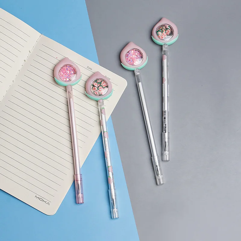 

5pcs Gel Cute Pen Creative Peach Candy Color Office Gift School Supplies Stationery Kawaii Funny Pens