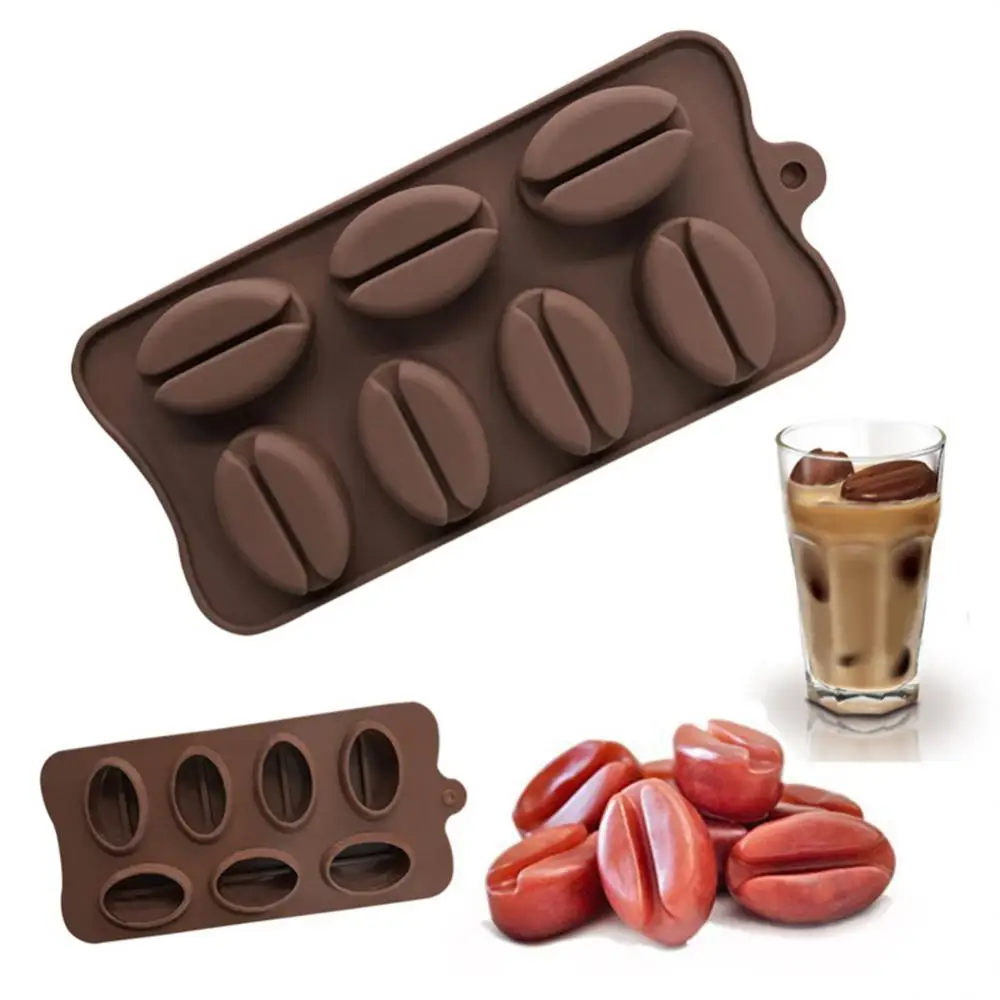 

New Coffee Beans Shaped Silicone Chocolate Mold For Ice Cube Tray Candy Dessert Pastry Cookie Kitchen Baking Decorating Tools