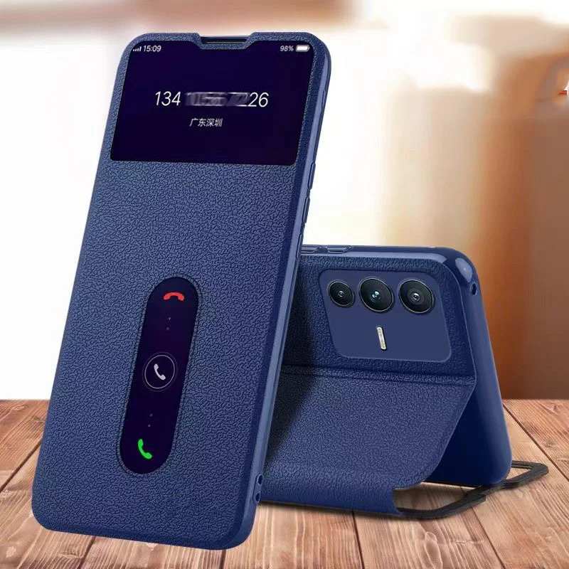 Чехол для Vivo V23 5G Роскошь Окно просмотра Стенд Кожа Чехол-флип V 23 V2130 V2303 телефона