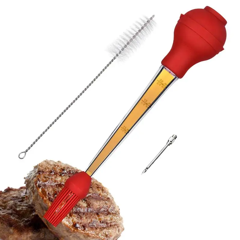 

Turkey Baster Seasoning Pump With Detachable Food Grade Silicone Bulb Silicone Turkey Seasoning Pump With Inject Needle Basting