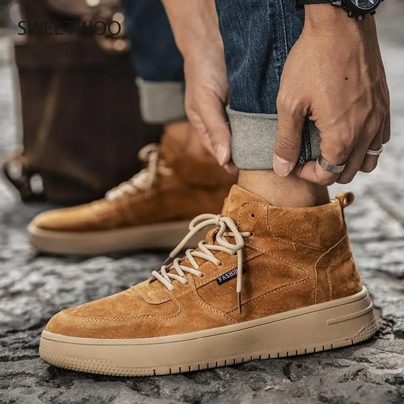 

High Quality Men's Casual Sneakers Comfortable Man High Top Shoes Walking Male Shoes Zapatos De Hombr Fashion Tide Chic 2022