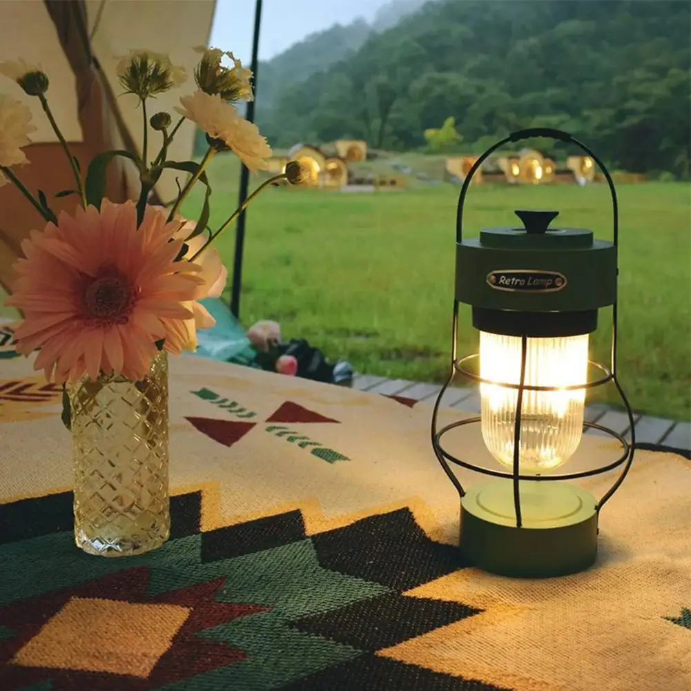 

Портативный ретро-фонарь для кемпинга на открытом воздухе, 2200 мАч, фонарь для кемпинга, пешего туризма, рыбалки, двора, сада, Декор