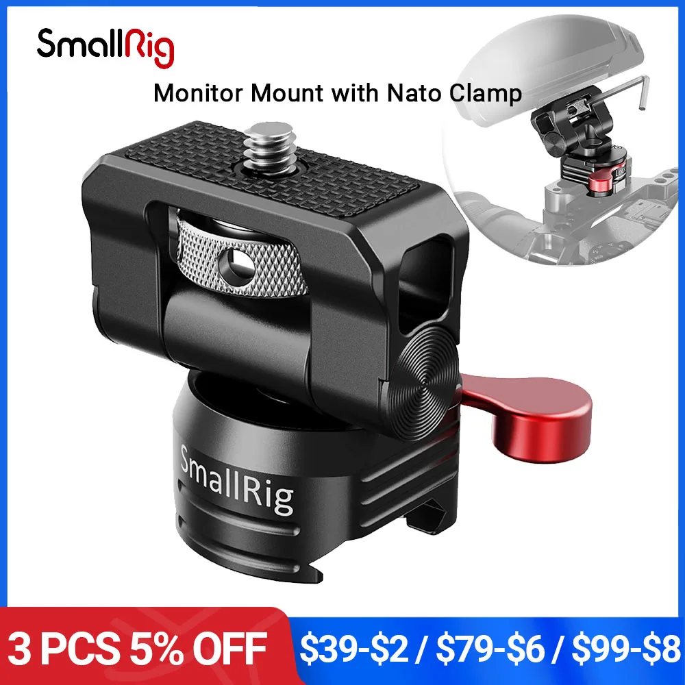 

SmallRig Universal Swivel and Tilt Monitor Mount with Nato Clamp For SmallHD for Atomos for Blackmagic Monitor/Screen/EVF Mount