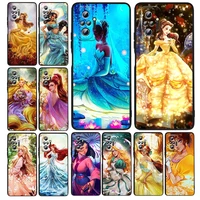 disney princess art style silicone cover for xiaomi redmi note 11e 11s 11 11t 10 10s 9 9t 9s 8 8t pro 5g 7 5 black phone case