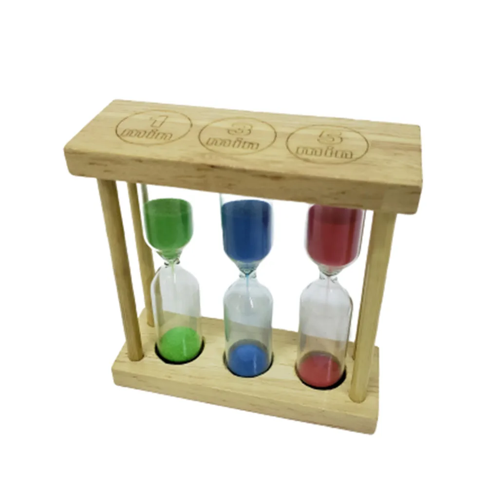 

3-piece wooden hourglass