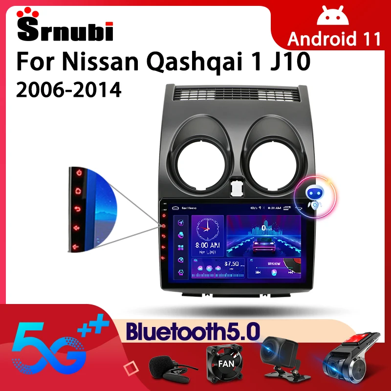 $89.66 Srnubi Android 11.0 Car Radio For Nissan Qashqai J10 2006-2014 Multimedia Video Player 2Din GPS Navigation Carplay DVD Head unit