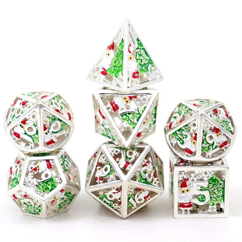

Рождественская космическая металлическая группа бегущих игральных костей, Cthululu Dragon and Dungeon, многогранная модель искусственных костей D6