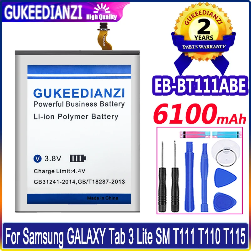 

Bateria 6100mAh For Samsung Tablet Battery EB-BT111ABE For Samsung GALAXY Tab 3 Lite Tab3 Lite 3Lite SM T111 T110 T115 Batterie