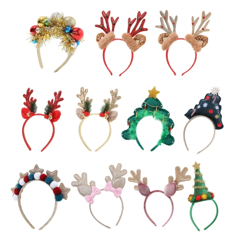 

Christmas Headband Christmas Party Costume Winter Theme Headwear Women Girls 28TF