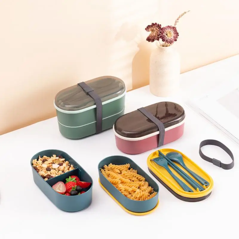 

Thermal Insulated Lunch Box Portable Microwave Oven Heating Bento Box Double Layer Leak-proof Lunch Container Sealed Lunch Boxes