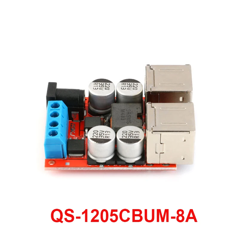

USB-выход QS-1205CBUM-8A 5V/8A, Регулируемый понижающий модуль питания, USB-зарядка, 4 порта