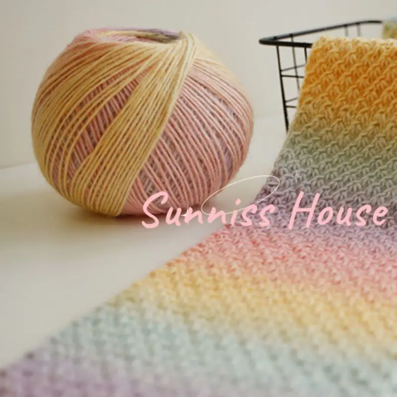 50 г сегментная окрашенная шерстяная детская нить градиентный Радужный шарик из