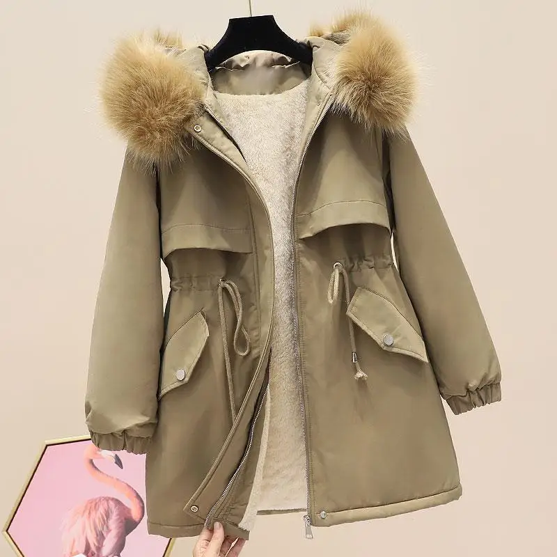 Women's Fake Fur Coat Parkas Cotton Down Jacket Jackets Harajuku Super Hot Coats Plus Size Hooded Top Cheap Wholesale New