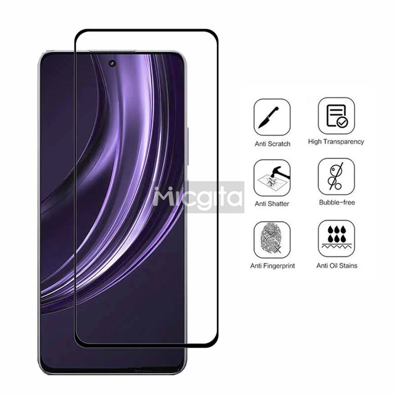 Закаленное защитное стекло 4 + 2 для Realme 13 закаленное 6 67 дюйма и мягкая волоконная