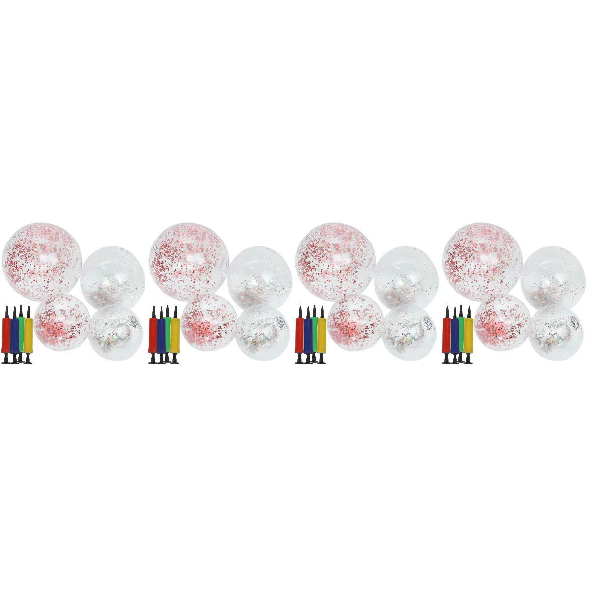 

4 Sets Inflatable Beach Ball Bulk Toys Kids Summer Pool Glitter Clear Float Pvc Decorative Water Balls Toddler Funny