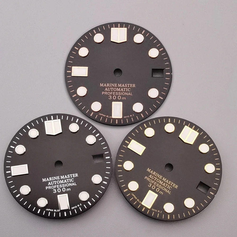 

Модифицированный циферблат часов Sunburst золотого, розового, серебряного цвета, 28,5 мм, зеленый светящийся циферблат для часов Seiko Sbdx001 NH35/36/4R, ча...