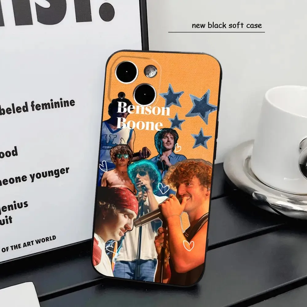 B-Benson Singer B-Boone Phone Case For iPhone16 15 14 13 12 Mini 11 Pro XR X XS MAX 7 8 Plus Silicone Cover Soft Black