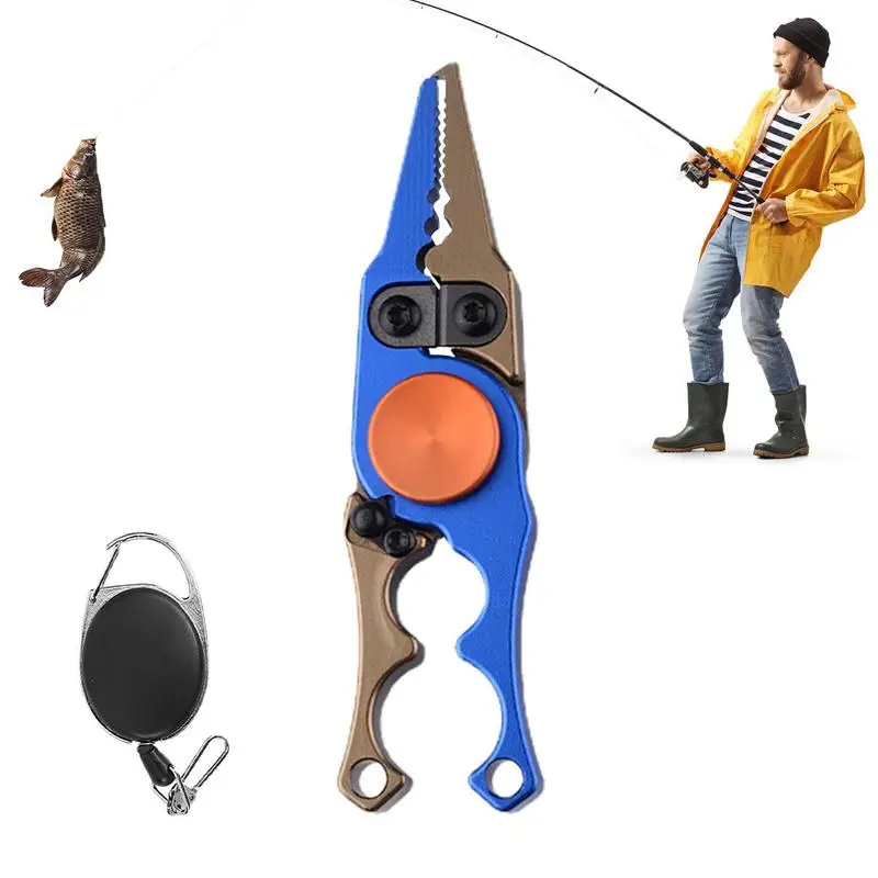 

Алюминиевые рыболовные плоскогубцы, портативный прибор для снятия крючков, рыболовные ножницы, рыболовное снаряжение, многофункциональный инструмент для резки проводов для нейлоновых линий PE