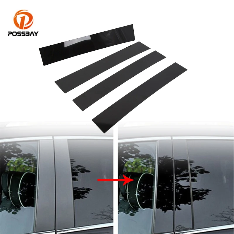 4 шт. автомобильные черные столбы столба дверь окно молдинг крышка отделка