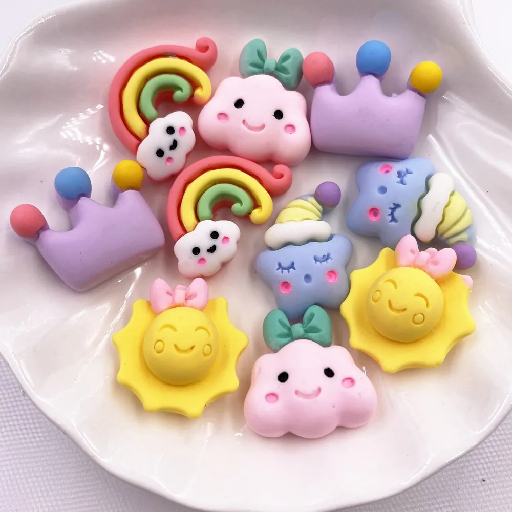 

10PCS Resin 3D Colorful Kawaii Cartoon Figurine Flatback Cabochon Stone Scrapbook DIY Anime Decor Home Accessories Crafts OH98