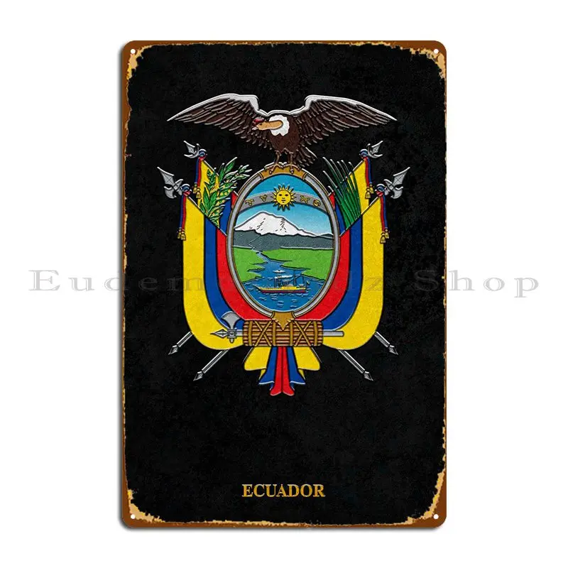 

Металлический плакат с изображением оружия Эквадора, дизайнерский настенный плакат для гаража, клуба, фотоплакат