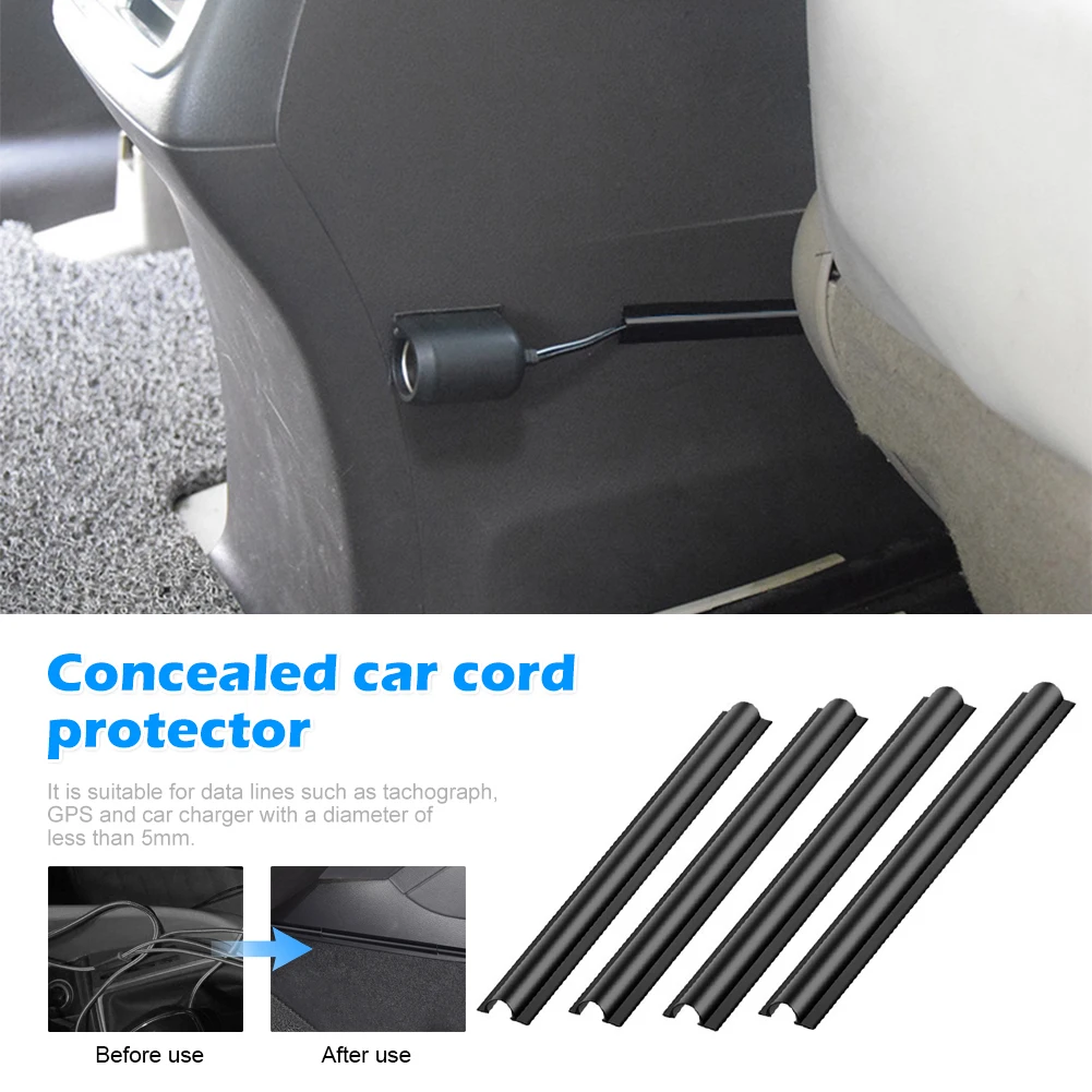 

4pcs/set Car Interior Cable Line Sleeve Protector Universal Hidden Wire Cover Clips Data Cable Organizer Clamp Accessories