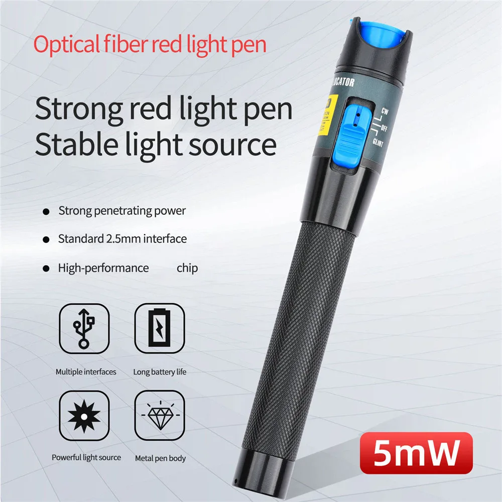 

Волоконно-оптический тестер FTTH, Тип ручки, красный Мини-светильник, визуальный локатор неисправности для 1 мВт/5 мВт/10 мВт/20 МВт/30 мВт