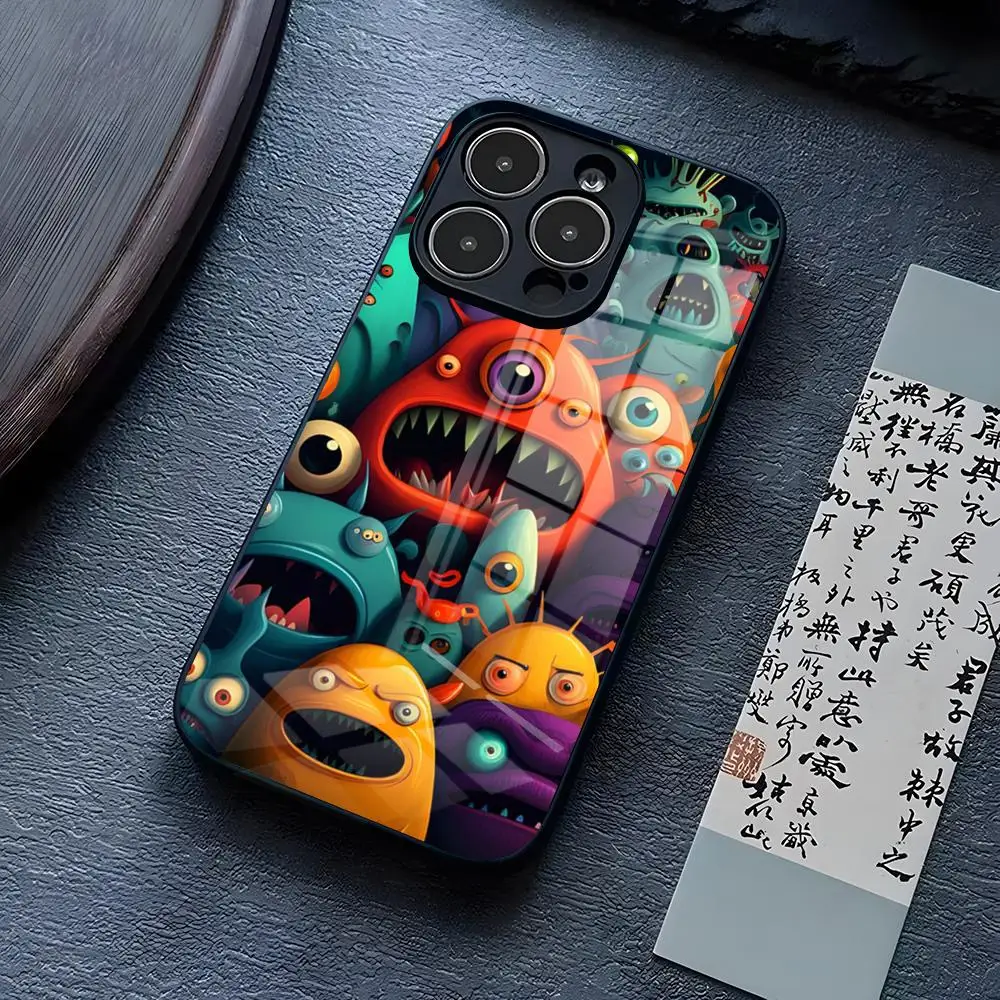 Чехол для телефона из закаленного стекла iPhone 15 Pro Max 14 12 11 13 Mini X XR XS 8 7 Plus SE