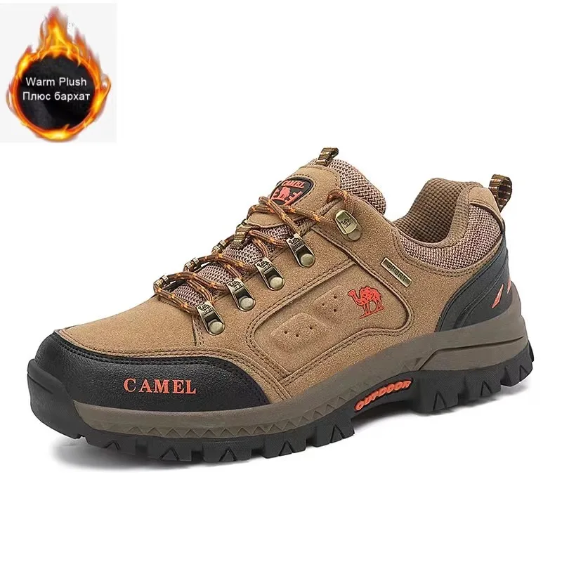 HIKEUP Outdoor Men Hiking Shoes Breathable Tactical Combat Army Boots Desert Training Sneakers Anti-Slip Trekking Sneakers