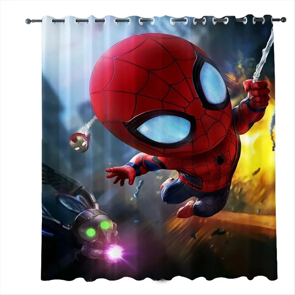 Оконная занавеска с рисунком Человека-паука 160x160 см плотные шторы 3D принтом для