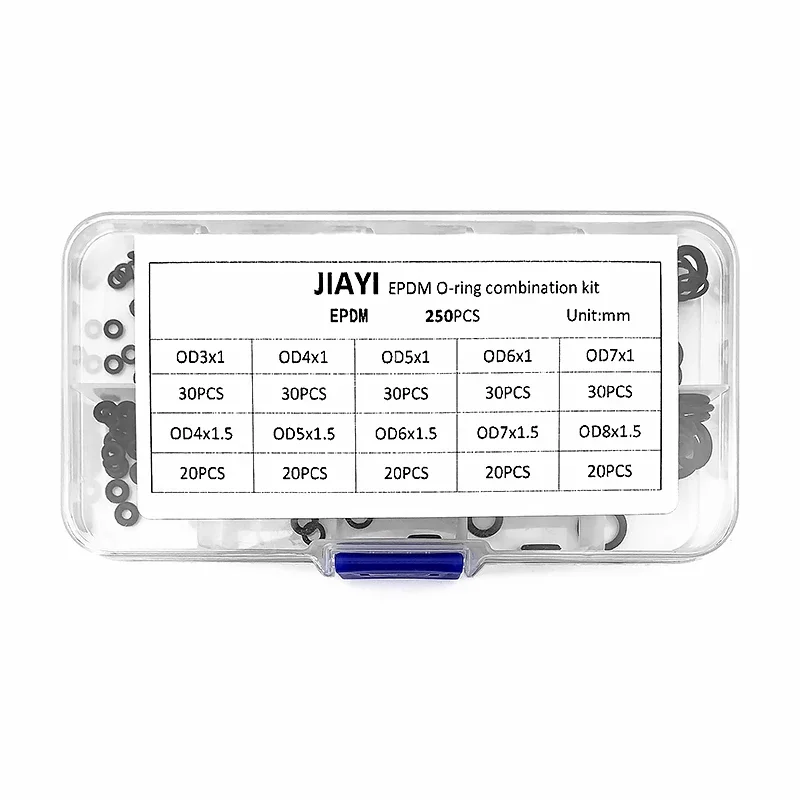 Уплотнительные Кольца EPDM CS 1/1, 5 мм, внешний диаметр 3/4/5/6/7/8 мм, стойкость к кислотам и щелочам, водостойкое, фрикционное, уплотнительное кольцо черного цвета, 250 шт.