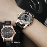blue watch for women senior designer quartz wristwatches leather rose gold dial wristwatch unisex clock perfect men watche reloj
