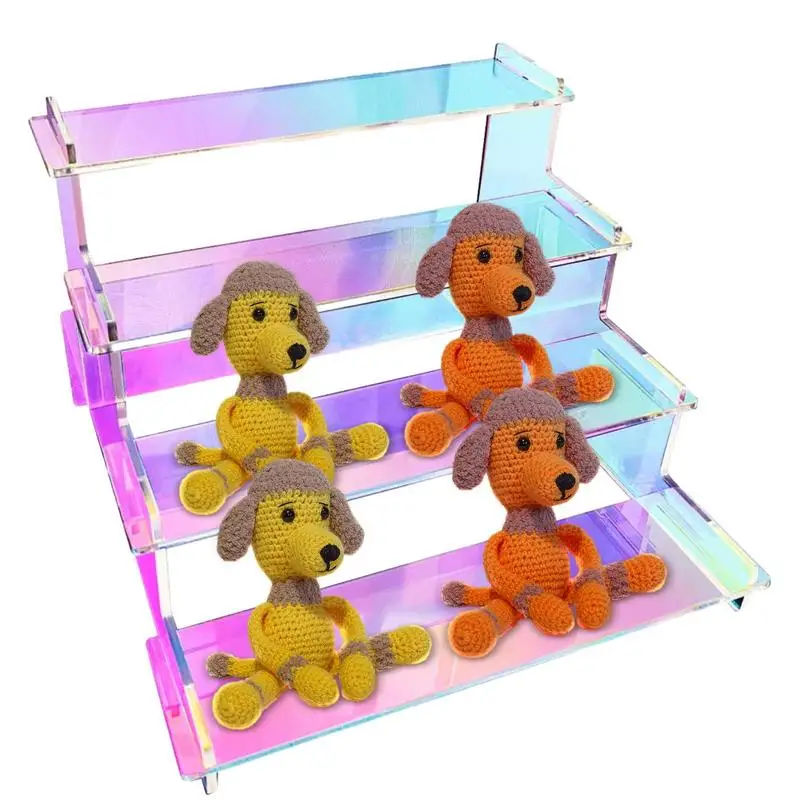 

Acrylic Riser Display Stands Acrylic Rectangle Risers For Tabletop Showcase 4 Tiered Tabletop Rainbow Shelf Showcase Display