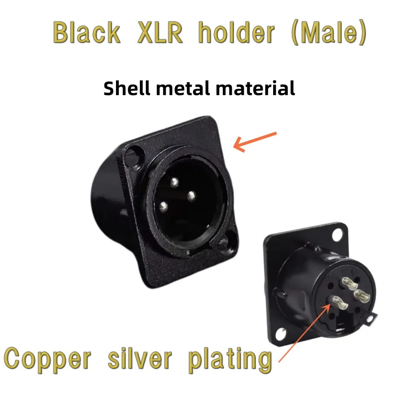 

Один 3-жильный металлический штифт XLR с черным, серебряным позолоченным покрытием используется для микрофона. Штекер и гнездовой розетки.
