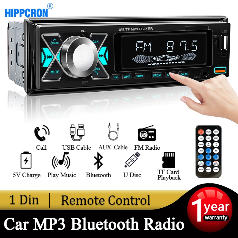 

Автомобильная Магнитола 1 DIN: Цифровой Аудиомодуль, FM-приемник, Двойной USB/Bluetooth/TF-кардридер С AUX И MP3-входом