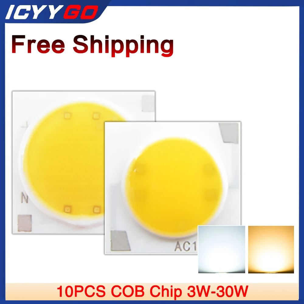 

LED Ceramic COB Chip AC220V 3W 5W 7W 9W 12W 15W 20W 30W 50W High thermal conductivity LED Emitting Diode Light Source DIY KIT