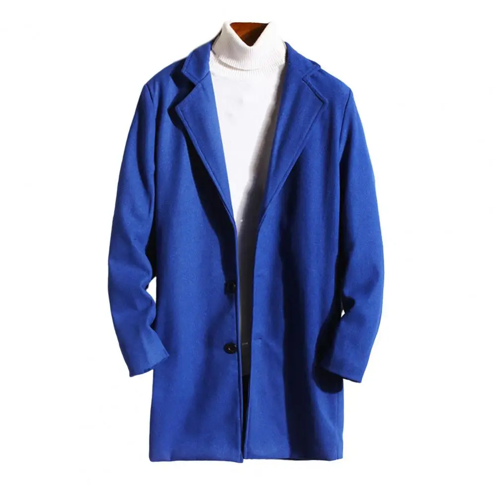 

Autumn Winter Suits Jackets Windbreaker Turndown Collar Single Breasted Korean Style Slim Fit Coat Autumn New Casual Blazer Men
