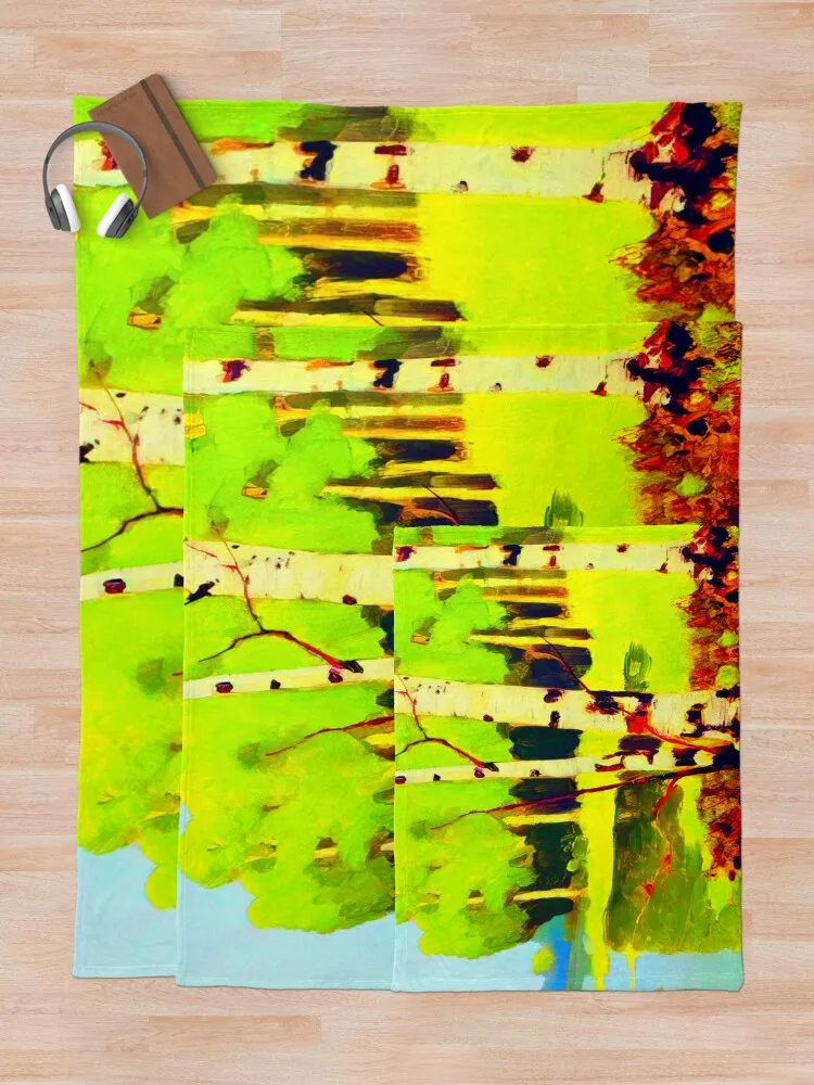 Березы от Arkhyp Kuindzhi Vibante Edition Плед Декоративные кровати Фланелевые одеяла