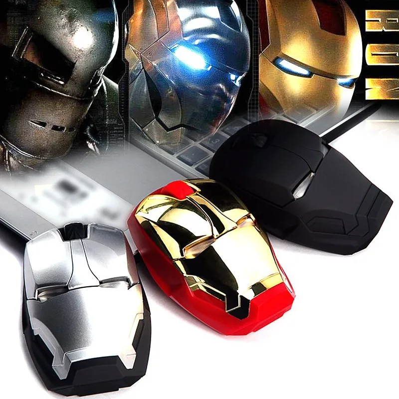 

Cool Wireless Iron Man Mouse Mice Ergonomic 2.4G Portable Mobile Computer Click Optical USB Receiver For PC Laptop Mac Book