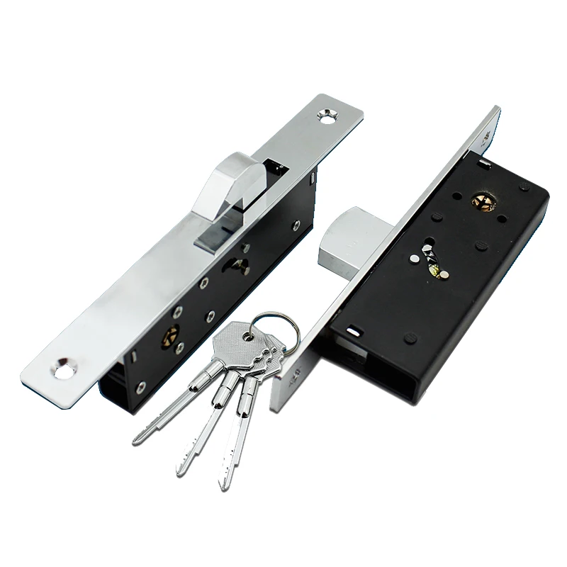 

Brand New 2Pieces Aluminium Alloy Sliding Door Lock Invisible Hidden Door Lock body Repair Parts with Keys