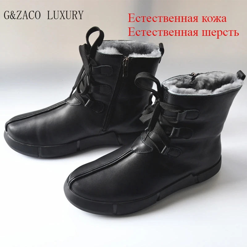 Сапоги из овчины натуральной кожи женская обувь зимняя шерсти -30 ° теплые ботинки
