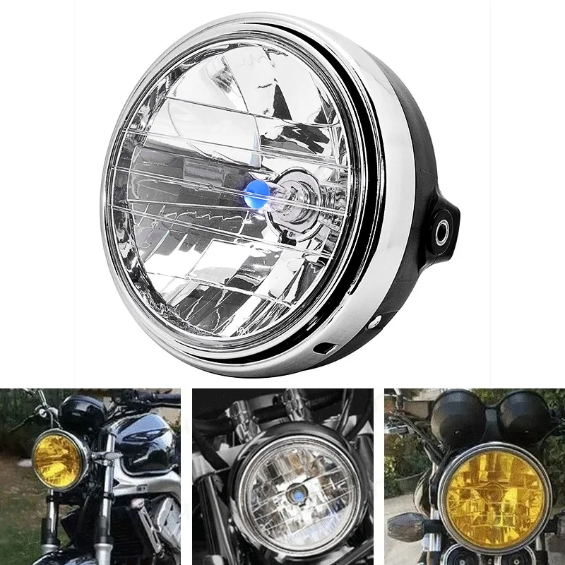 

8-дюймовые круглые мотоциклетные фары, 12 В, галогенная хрустальная лампа, модификация, подходит для Honda CB400 VTEC/900/CB1300 Hornet/VTR250