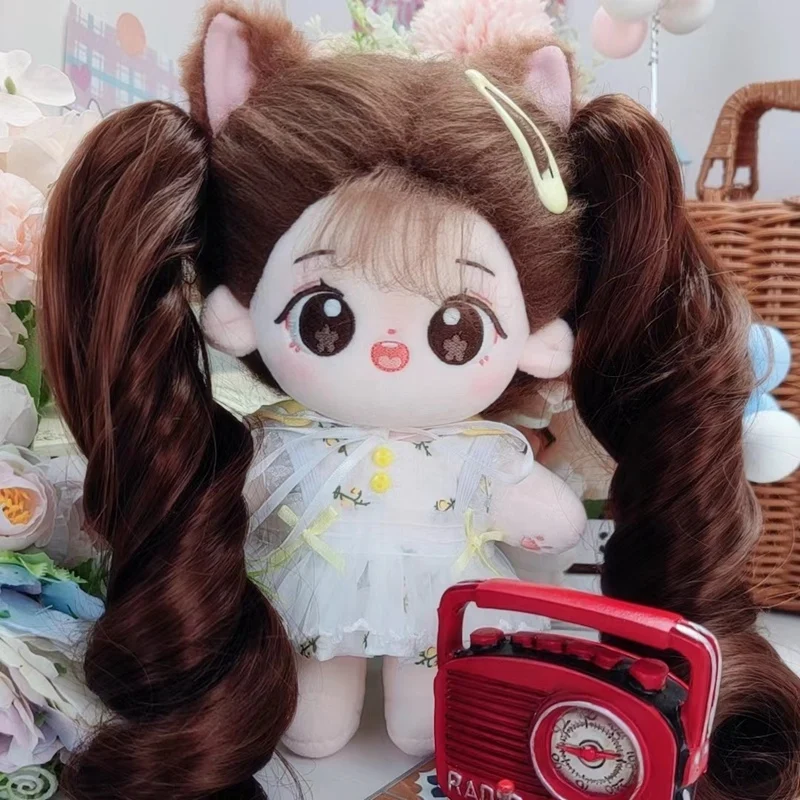 

20cm New Kawaii Plush Cotton Doll Idol Stuffed Super Star Figure Dolls No Attribute Fat Body Smile Doll Can Change Clothes Gifts