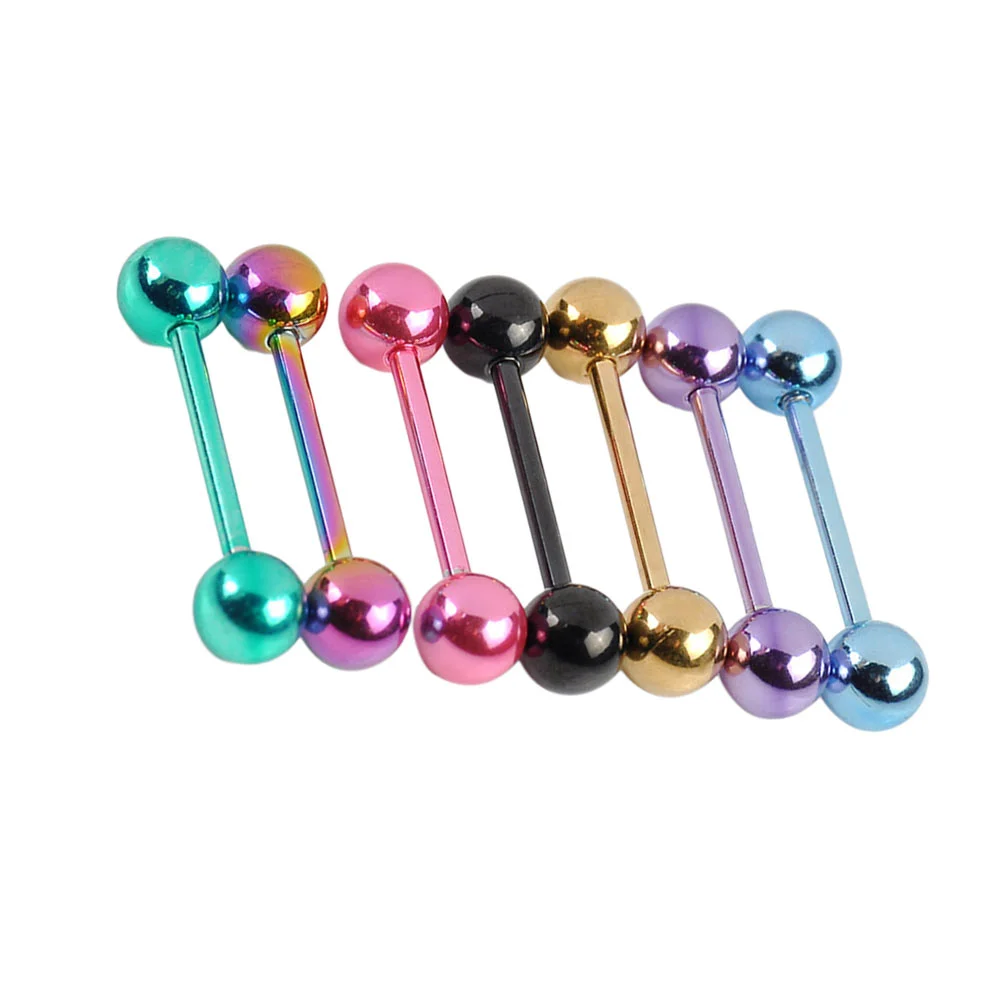 

7 Pcs Tongue Rings Stainless Steel Fashion Rings Body Jewelry Tongue Bars