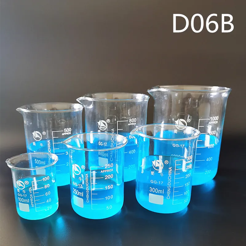 

High-Quality 1Set Borosilicate Glass Laboratory Measuring Cup Glassware School Study Lab Educational Supply