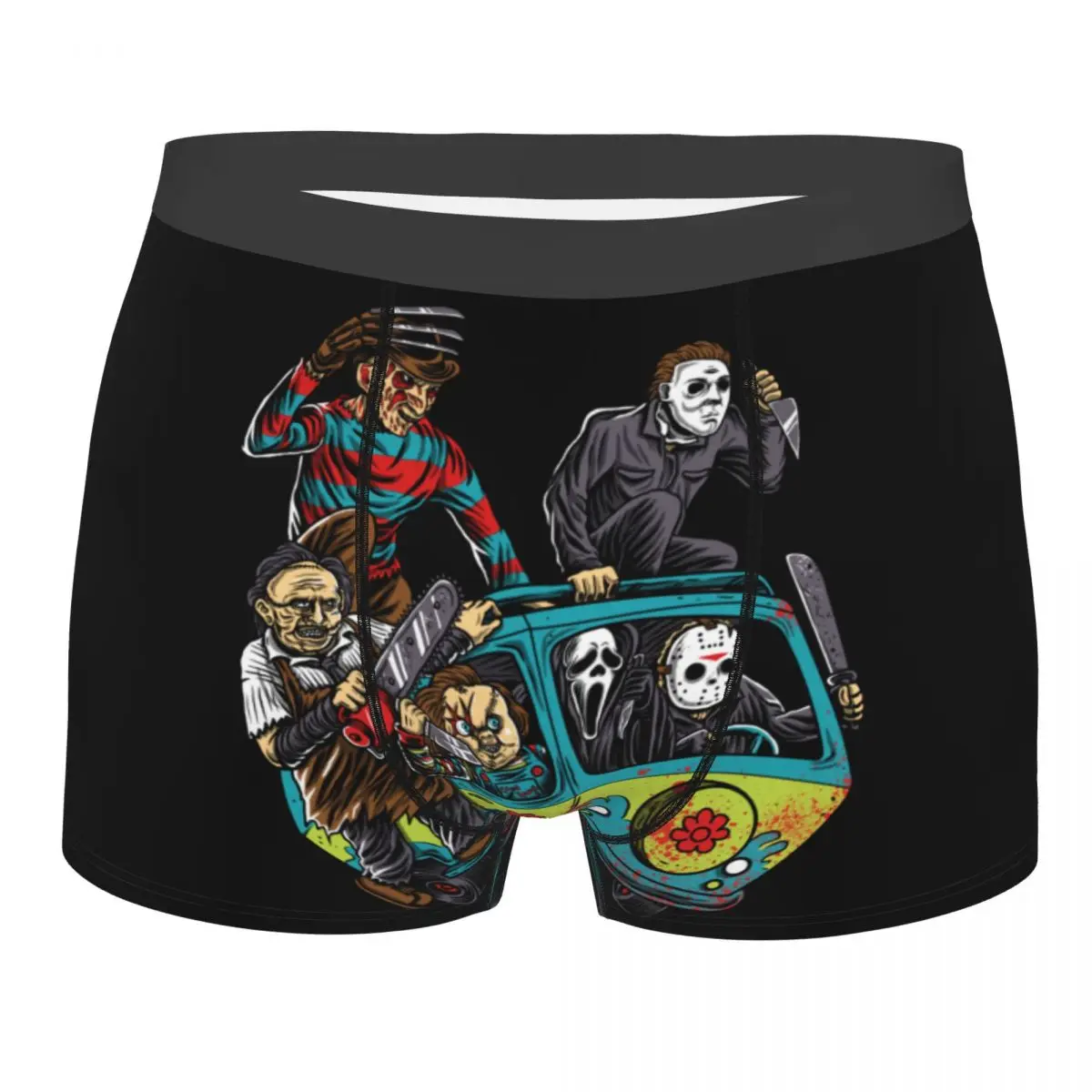 

The Massacre Machine Horror Chucky Jason Men's Underwear Boxer Briefs Shorts Panties Novelty Mid Waist Underpants for Male