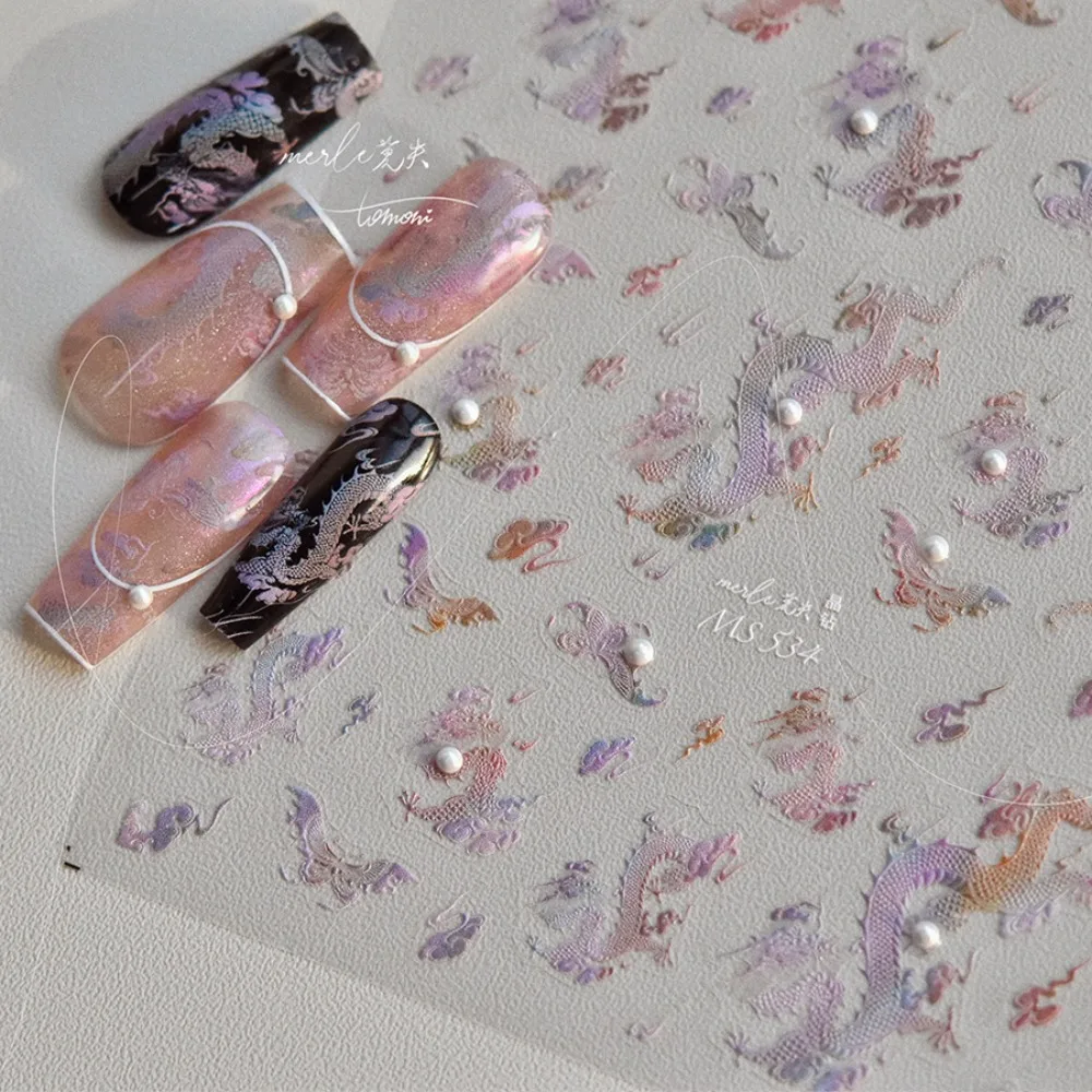 Наклейки для ногтей в китайском стиле с драконом принадлежности самоклеящиеся