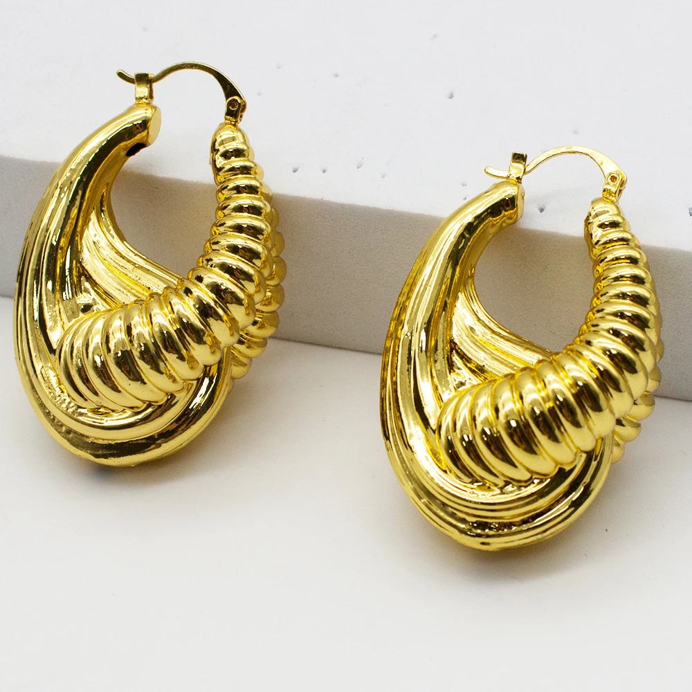 

Роскошные модные высококачественные крупные женские золотые серьги Дубая 24k