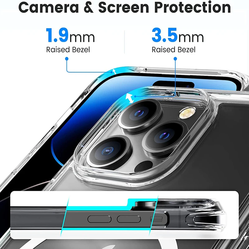 Clear Case For Magsafe iPhone 14 13 12 11 Pro Max 14 13 12 SE 2022 XS Max XS XR  8 7 Magnetic Adsorption Wireless Charging Cover